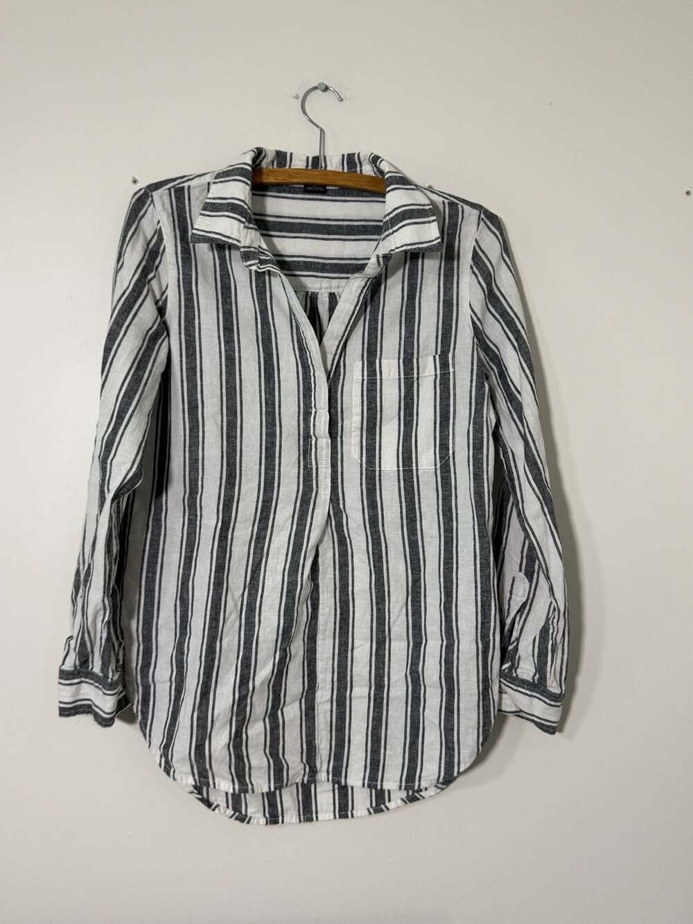 Sanctuary Women's Striped Button-Up Shirt, Size XS, Linen Cotton blend